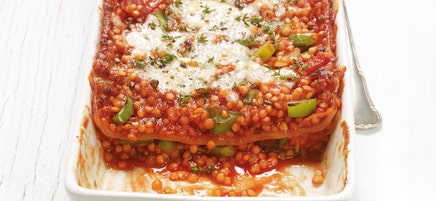 Tomaten-Linsen-Lasagne