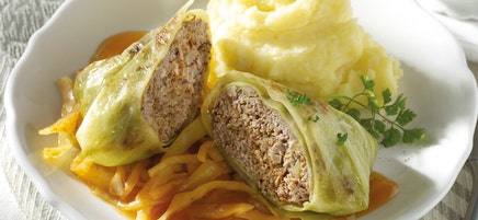 Kohlrouladen mit Kartoffelpüree