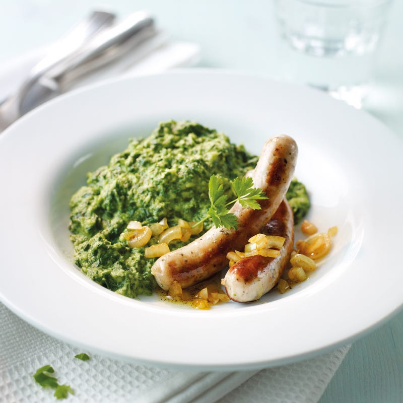 Foto Rostbratwürstchen mit Spinatpüree von WW