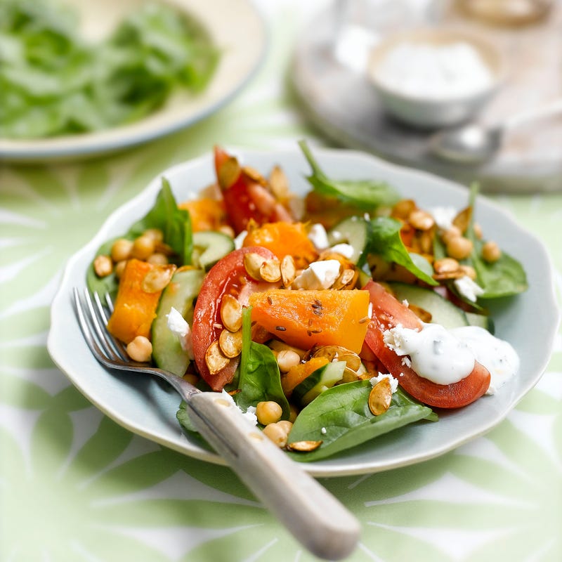 Photo of Roasted pumpkin & feta salad with soy-roasted seeds by WW