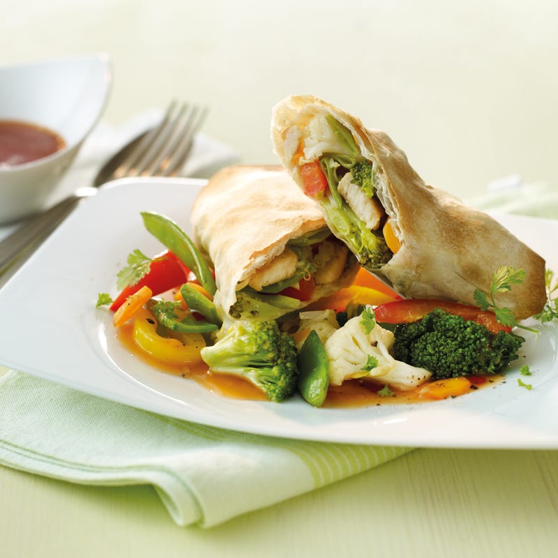 Foto Frühlingsrollen mit Hähnchenstreifen von WW