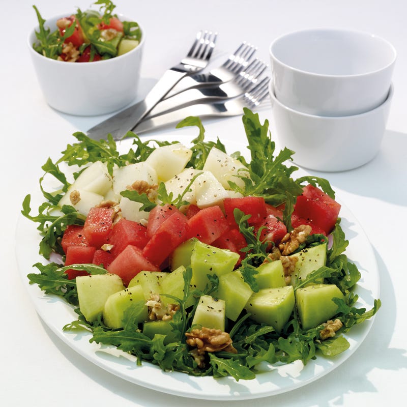 Foto Pfeffermelone auf Rucolabett von WW