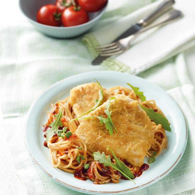 Foto Puten-Piccata mit Tomaten-Rucola-Spaghetti von WW