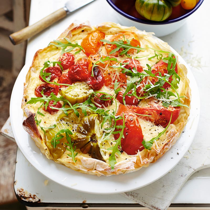 Ricotta-Tarte mit gerösteten Tomaten