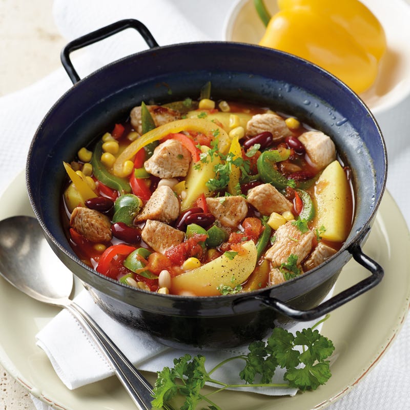 Foto Feuertopf mit Mais und Bohnen von WW