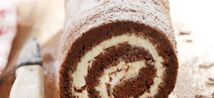 Schokoladenrolle mit Mascarpone