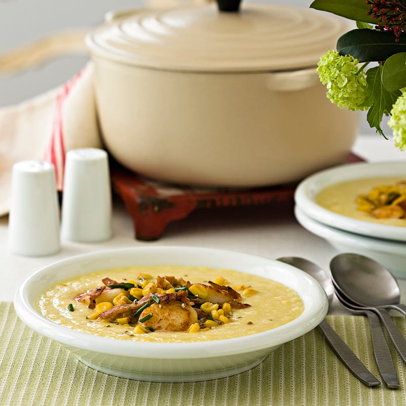 Foto Mais-Schinkensuppe mit Jakobsmuscheln von WW