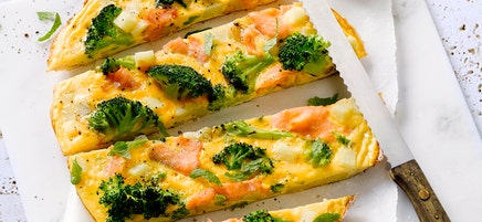 Frittata mit Lachs und Brokkoli