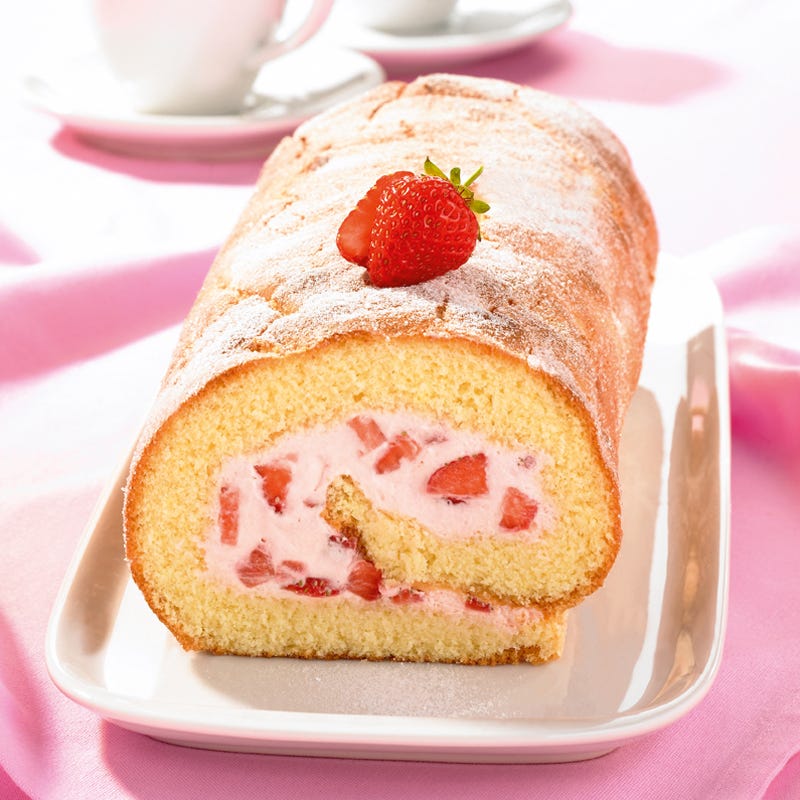 Foto Erdbeerbiskuitrolle von WW