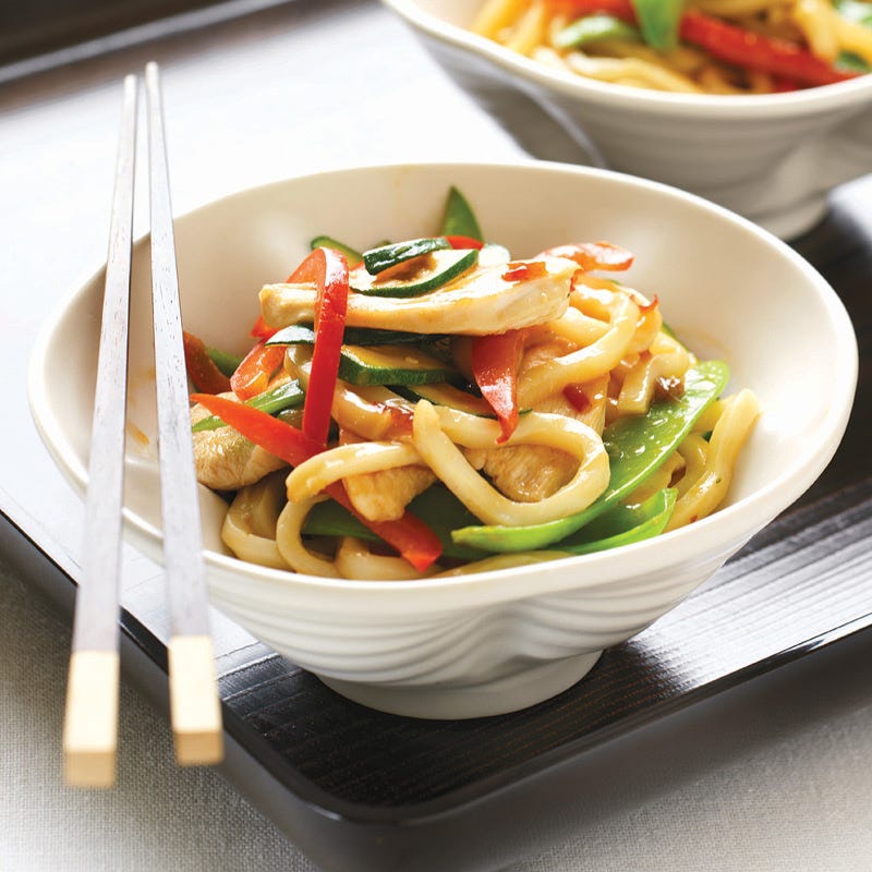 Foto Japanische Nudeln mit Hähnchenstreifen von WW