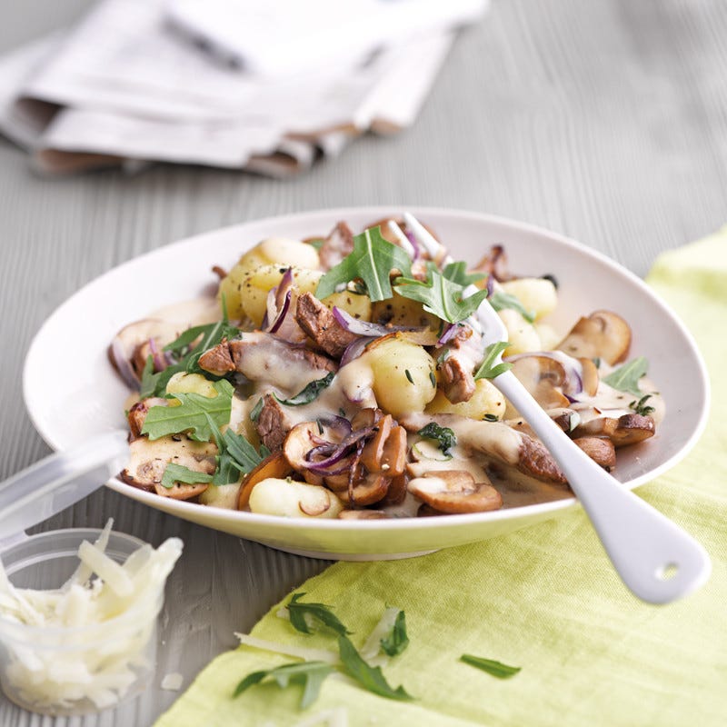 Gnocchi-Pilz-Pfanne mit Rinderfilet