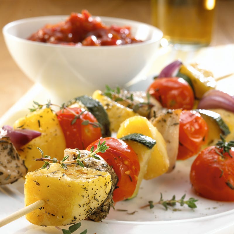Foto Kartoffelspieße mit Tomaten-Curry-Dip von WW