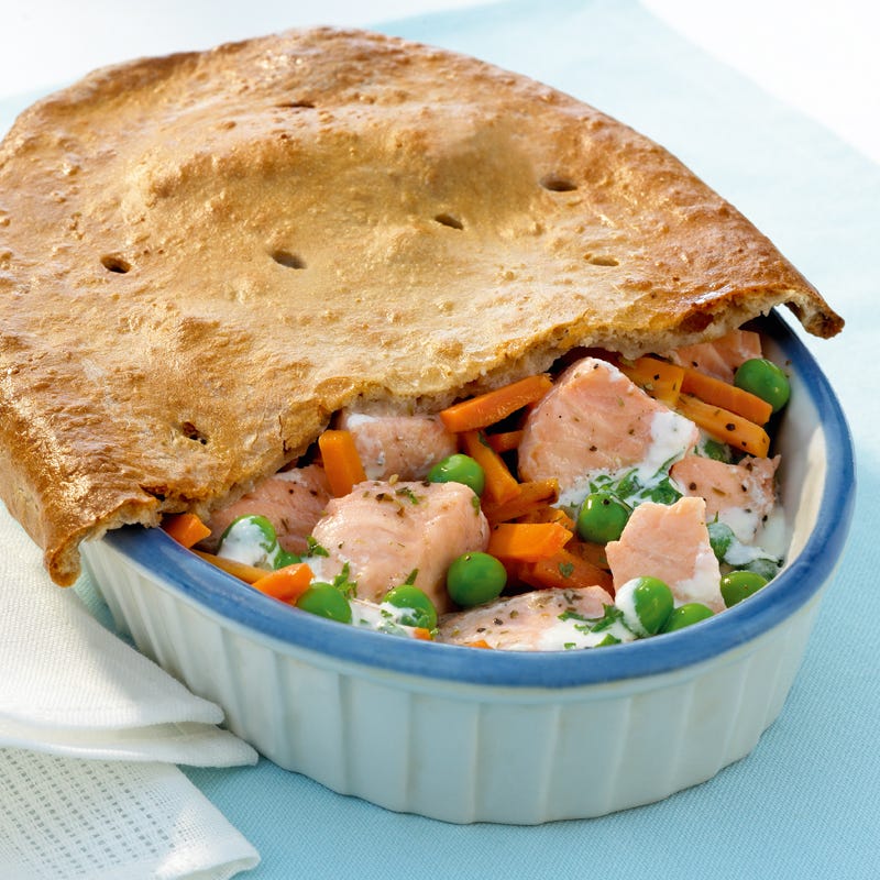 Foto Bunter Lachsauflauf mit Brotkruste von WW