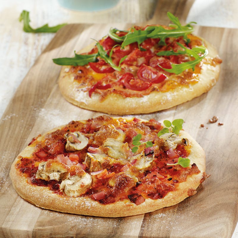 Foto Zweierlei Minipizzen mit Paprika und Schinken von WW