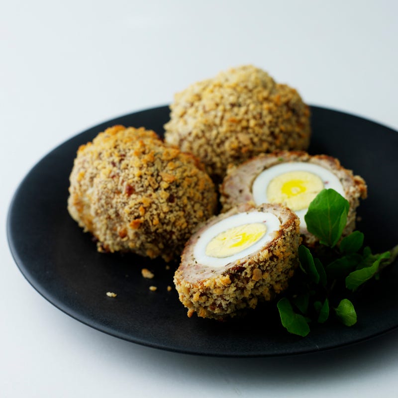 Picknick-Eier im Schlafrock