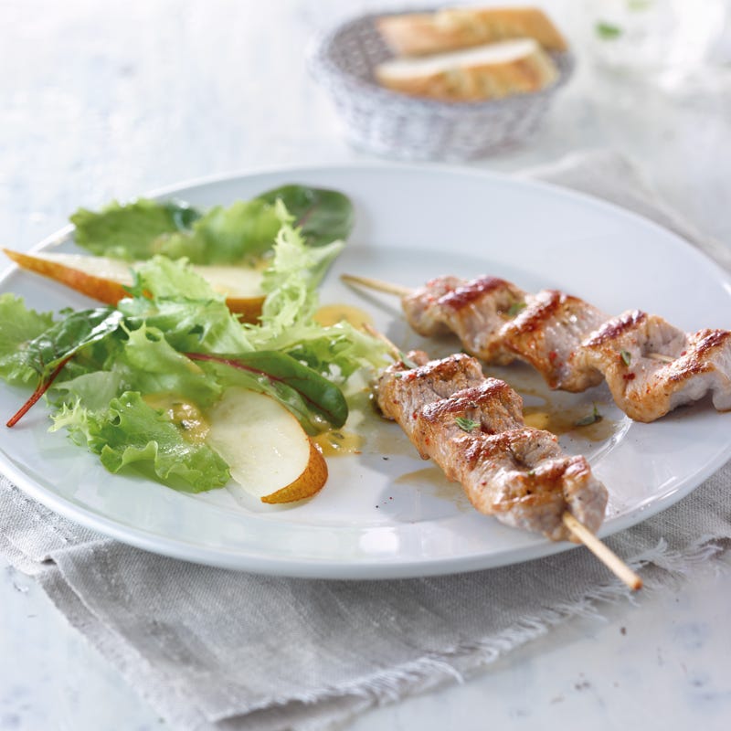 Foto Schnitzelspießchen mit fruchtigem Salat von WW