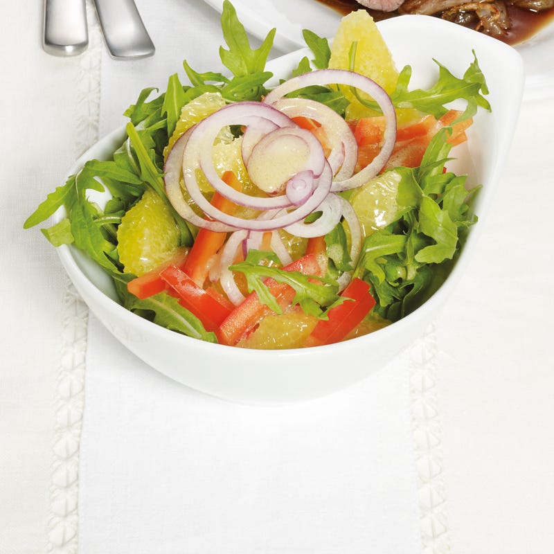 Rucolasalat mit Orangen–Senf–Dressing