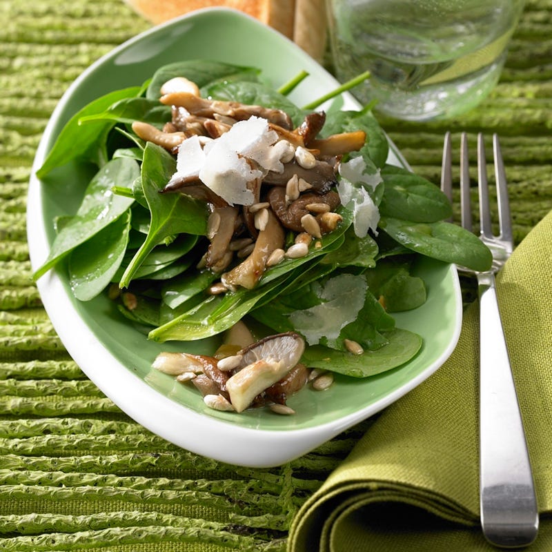 Foto Blattspinat mit Austernpilzen von WW