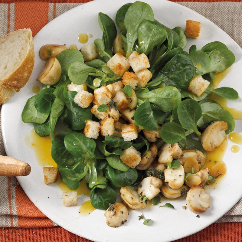 Foto Feldsalat mit Knoblauchchampignons von WW