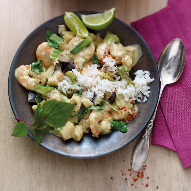 Foto Grünes Thai-Curry mit Garnelen von WW