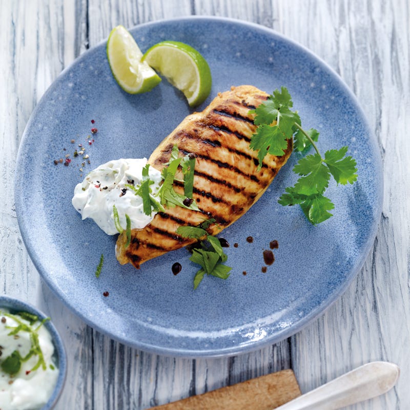 Indische Hähnchenbrust mit Limettendip