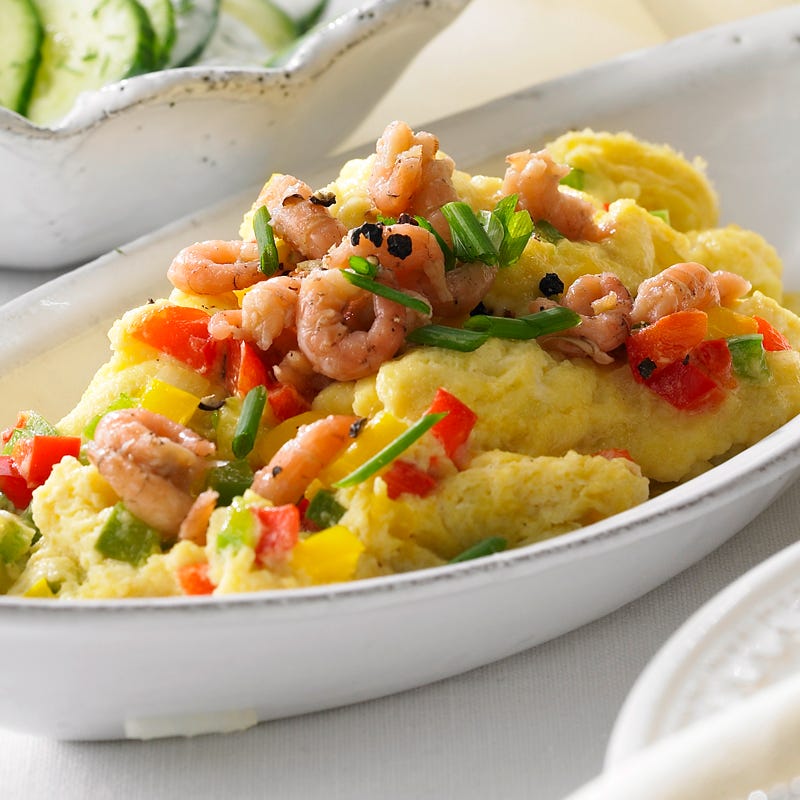 Buntes Krabbenrührei