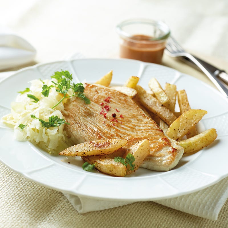 Foto Putenschnitzel mit Kohlrabipommes von WW