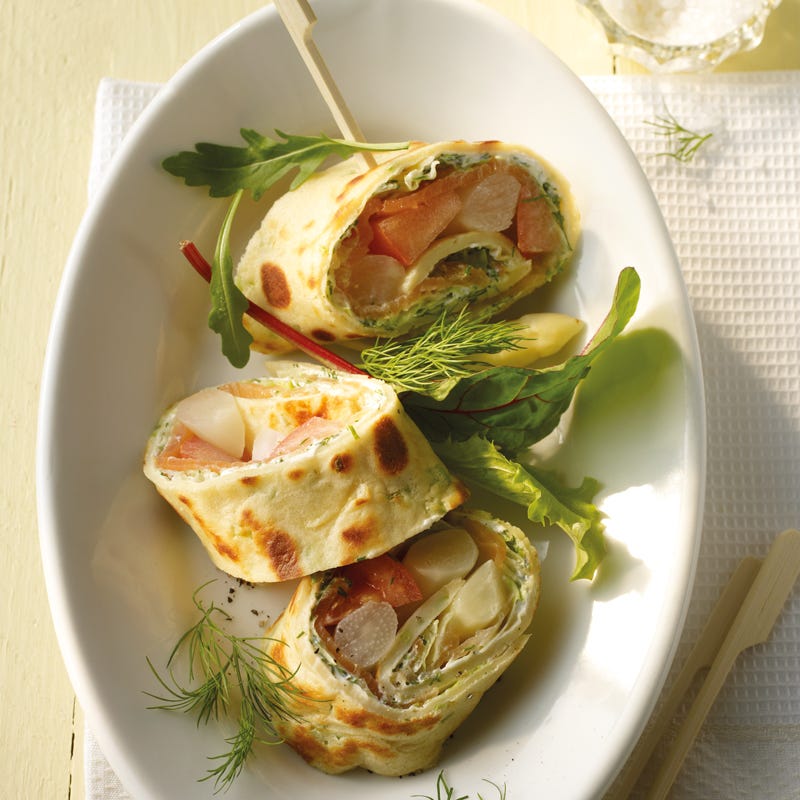 Foto Lachscrêpes mit Spargel von WW