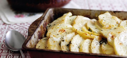 Celeriac & blue cheese gratin