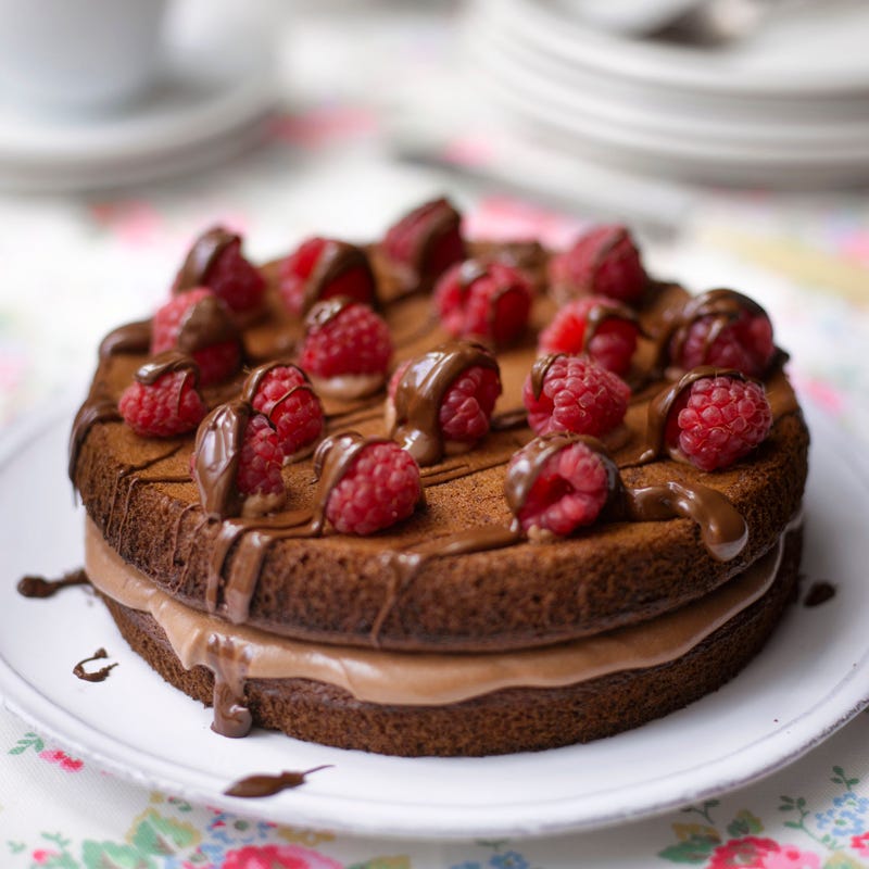 Foto Schokoladentorte mit Himbeeren von WW