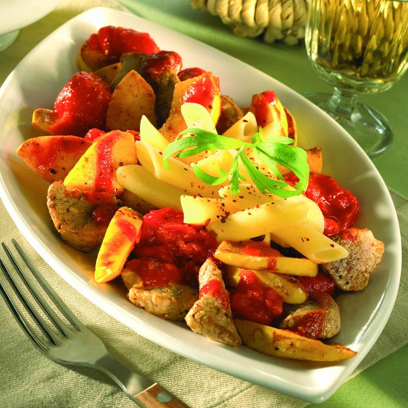 Foto Schweinefleisch mit Quitten und Penne von WW
