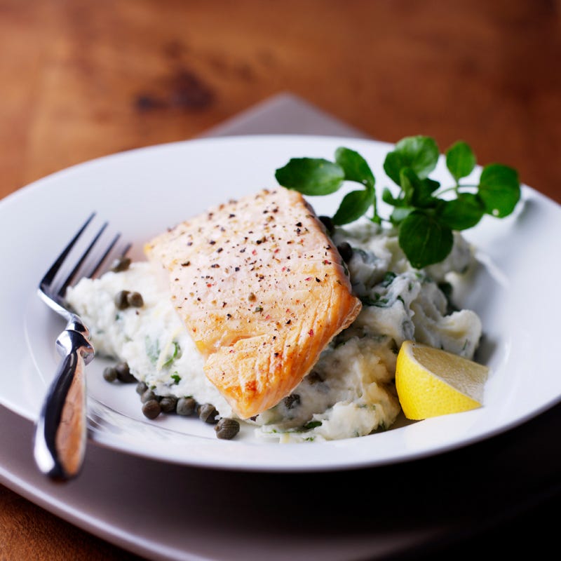 Foto Gegrillter Lachs mit Kartoffel-Brunnenkresse-Püree von WW
