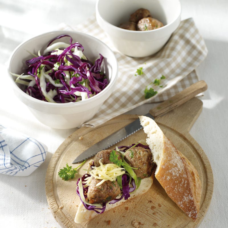 Foto Hackbällchenbaguette mit Käse von WW