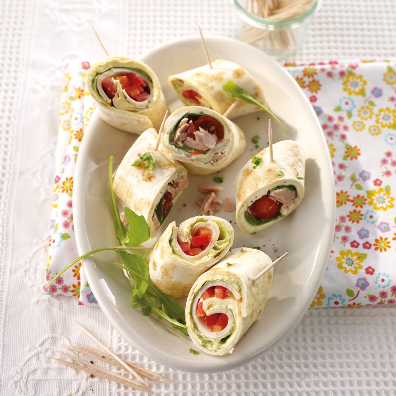 Foto Mini-Wrap-Spieße mit Thunfisch und Geflügel von WW