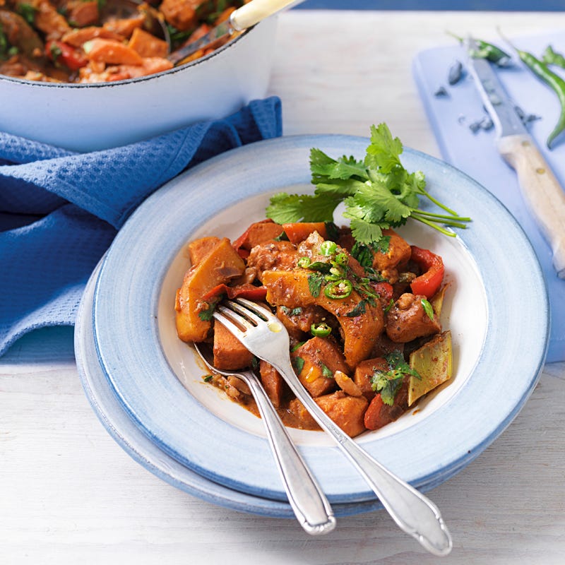 Afrikanischer Gemüseeintopf mit Süßkartoffeln