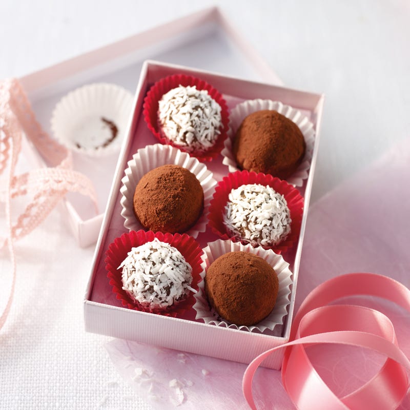 Foto Pralinés mit Schokolade und Kokos von WW