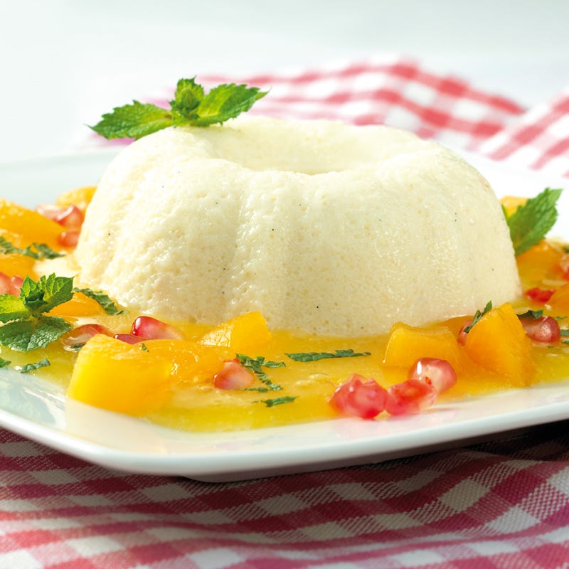 Foto Grießflammeri mit Aprikosen-Granatapfel-Sauce von WW