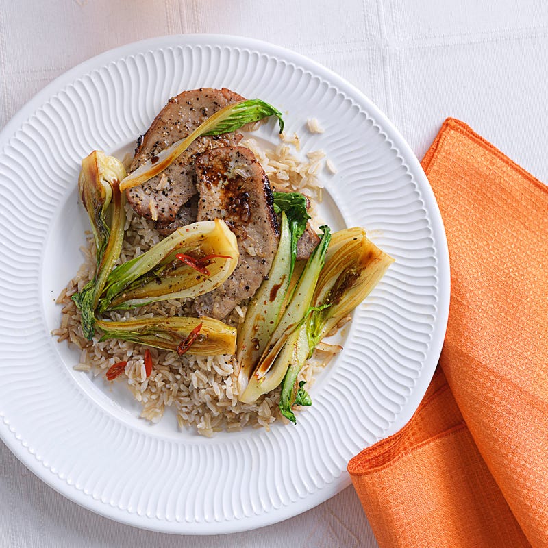 Foto Glasiertes Schweinefleisch mit Pak Choi von WW