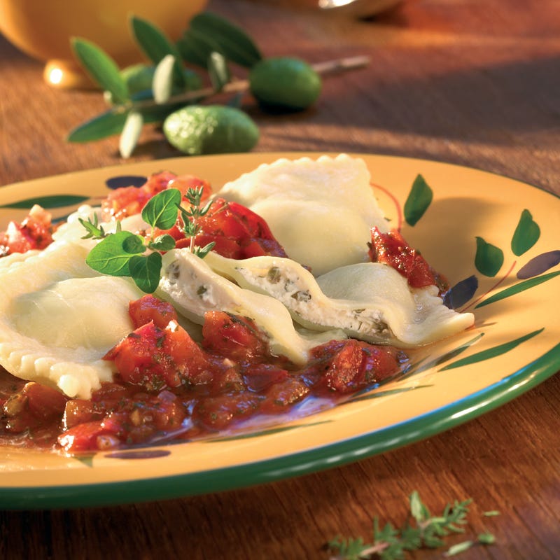 Foto Ziegenkäse-Ravioli mit Tomatensauce von WW
