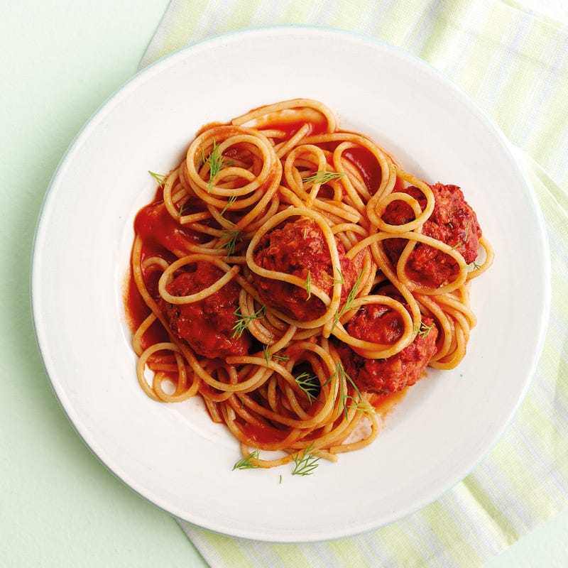 Photo of Spaghetti with chickpea and beetroot balls by WW