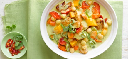 Feuriges Kichererbsen-Mango-Curry