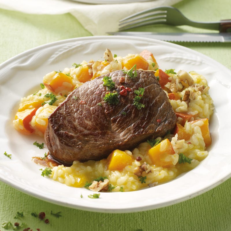 Foto Kürbisrisotto mit Rindersteaks von WW