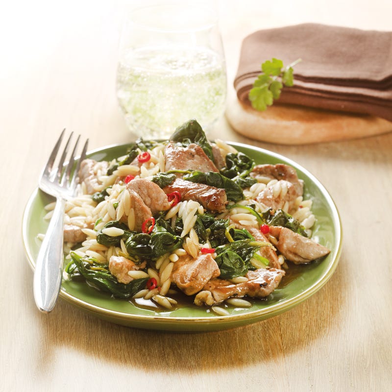 Schweinefilet mit Spinat