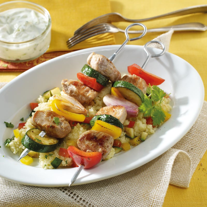 Foto Schaschlik mit Couscousgemüse und Zaziki von WW