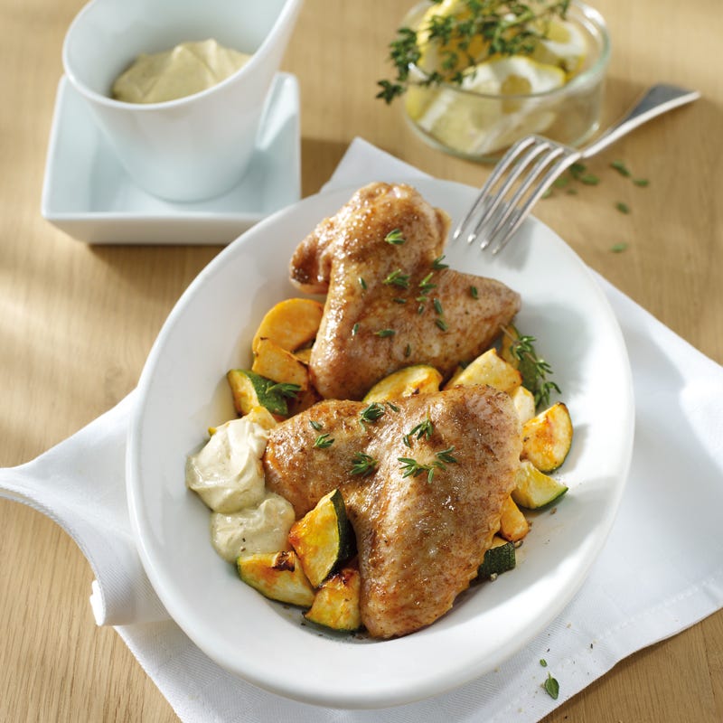 Chicken Wings mit Joghurt-Curry-Dip