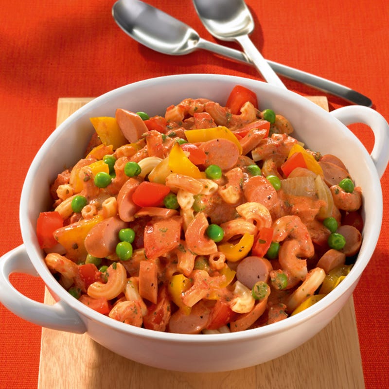 Foto Familien-Nudel-Pfanne mit Würstchen von WW