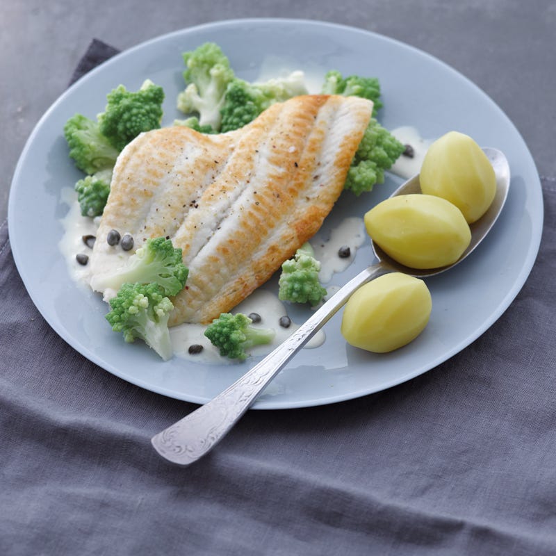 Zarte Schollenfilets mit Zitronen-Kapern-Sauce