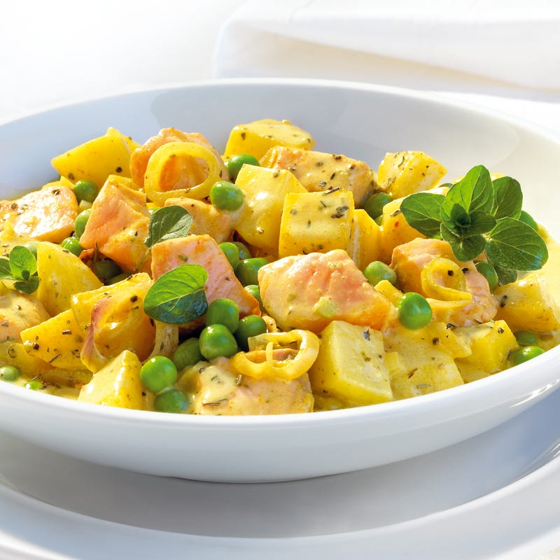 Foto Lachsragout mit Erbsen und Schalotten von WW