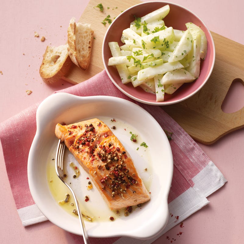 Foto Pfefferlachs mit Kohlrabigemüse von WW