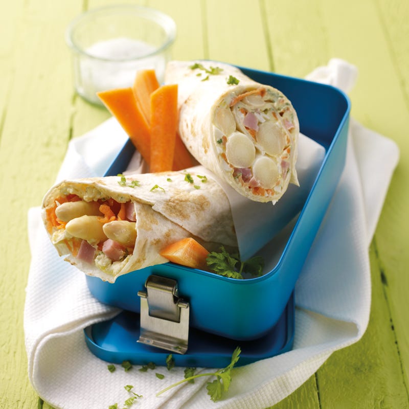Spargelwraps mit Schinken